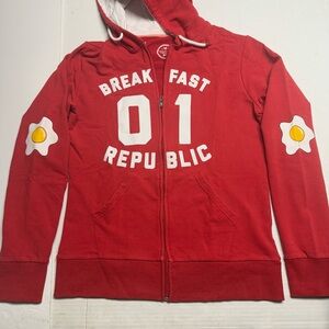 Breakfast Republic California Full Zip Hoodie In Red Sizes: Large